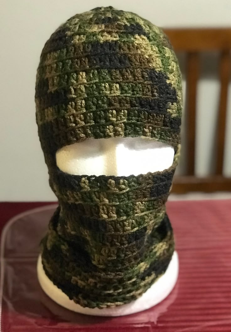 Hand crochet SkiMask. Limited time sale price. Camo Beanie, Williamsburg Va, Army Fashion, Crochet Creations, Skull Cap Beanie, Skull Cap, Sale Price, Hand Crochet, Crochet Clothes