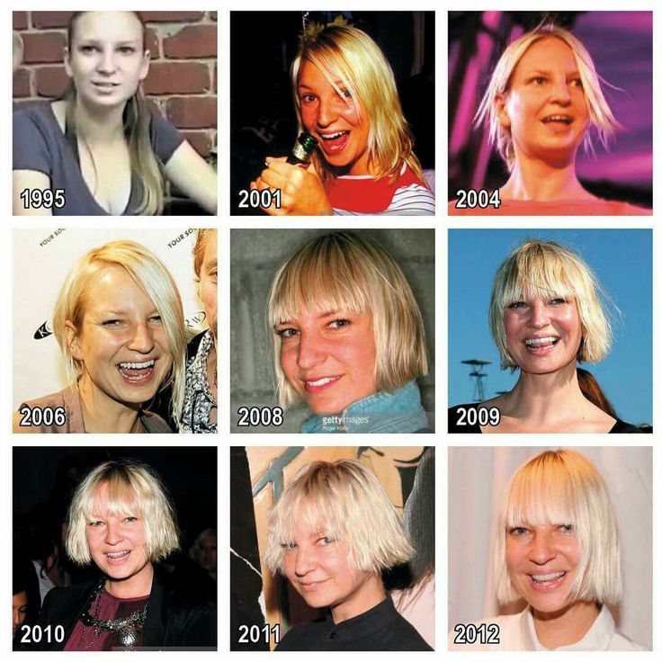 the evolution of women's hair styles from 2000 to 2009, including blondes and bangs