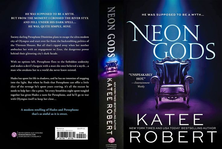 a book cover for neon god's by kate roberts robert, with an image of a chair in the background