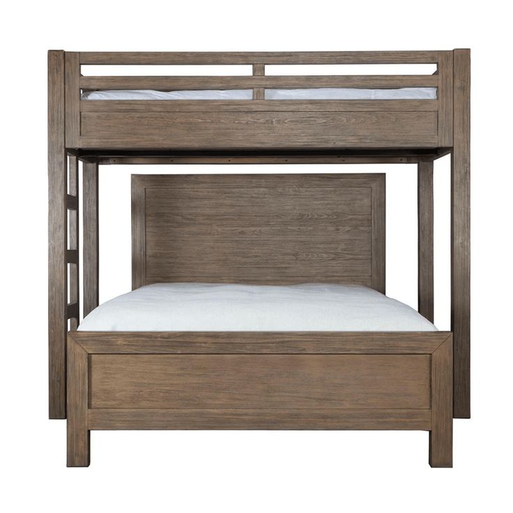 Hamilton Canopy Bed with Queen Bed Vintage Smoke Finish - Sea Green Designs Twin Canopy Bed, Wood Canopy Bed, Adult Bunk Beds, Bed Vintage, Wood Canopy, Canopy Beds, Bunk Beds Built In, Ski House, Low Bed