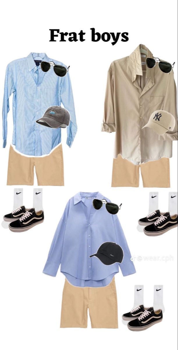 an image of some clothes and shoes with the caption that says, frat boys