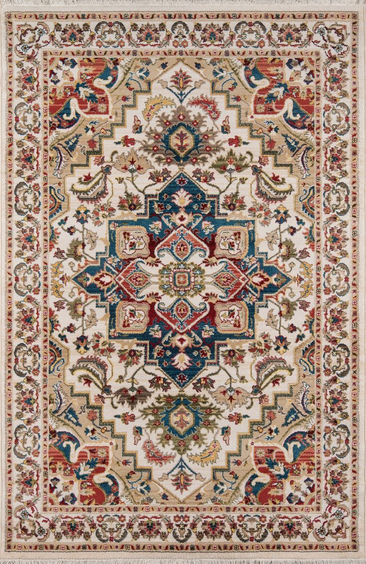 Sophisticated interiors call for the classical styling of this traditional area rug. Ornate patterns fill the field of each accent rug with botanical flower-and-vine scrolls, medallions and motifs that recall the elegant antiquity of heirloom carpets. Power loomed construction and sumptuous synthetic threads keep each decorative floorcovering rich with heritage quality, preserving the ornamental beauty of each distinctive design for years to come. This rug is perfect for your living room, dining Momeni Rugs, Graphic Rug, Furnishings Design, Wall Carpet, Medallion Rug, Rug Direct, Traditional Area Rug, Area Carpet, Persian Rugs