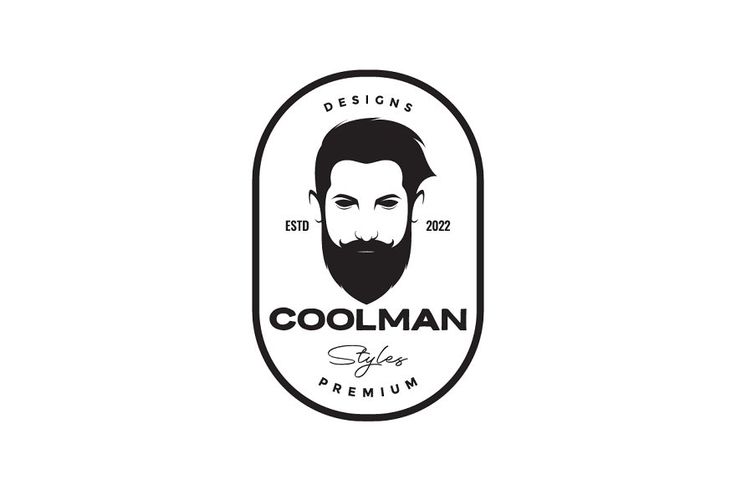 a man's face with a beard and the name coolman written on it