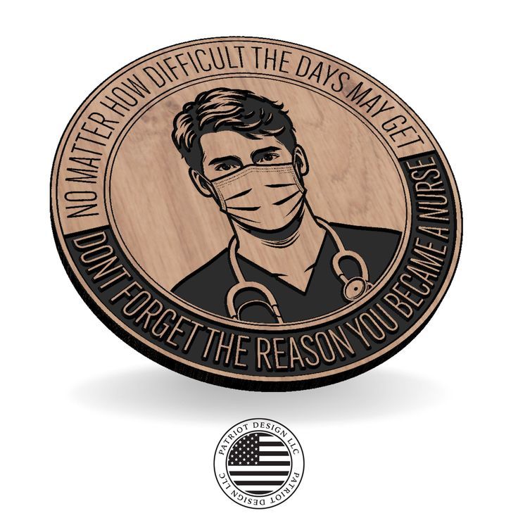 a wooden plaque with the likeness of a man wearing a mask and words on it