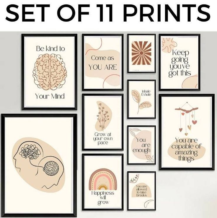 a set of 11 prints with different designs