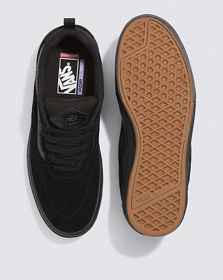 A Skate Shoe that’s Ready for Whatever You Throw At It Hailing from ''Tornado Alley'' Oklahoma, Kyle Walker was bred on unpredictability and true grit, and his introductory signature model, the Kyle Walker, is exactly the skate shoe you need to charge toward a challenge. With a classic look, optimal comfort, and the grip and durability you need to keep progressing, the Kyle Walker will help warp your perception of what’s possible—just like Kyle. UNRIVALED DURABILITY - Reinforced DURACAP™ underlays in high-wear areas add unrivaled durability to prolong the life of each shoe. WAFFLECUP™ CONSTRUCTION - Our most visually expressive Wafflecup™ outsole is the best of both worlds, providing superior boardfeel, maximum support, and durability. POPCUSH™ CUSHIONING - Our best cushioning and impact p Vans Kyle Walker, Tornado Alley, Kyle Walker, Pretty Shoes Sneakers, Streetwear Shoes, True Grit, Black Vans, Walker Shoes, Skate Shoe