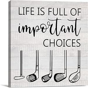 a white canvas with the words life is full of important choices and spoons on it