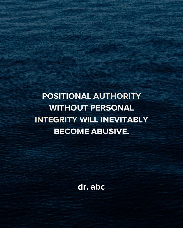 the ocean with a quote on it that says, positional authority without personal integrity will in