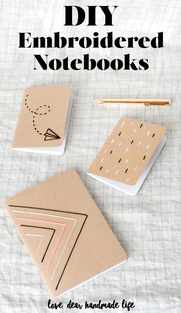 diy embroidered notebooks are easy to make