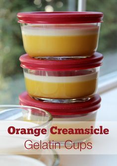 orange creamsice in glass containers on top of each other