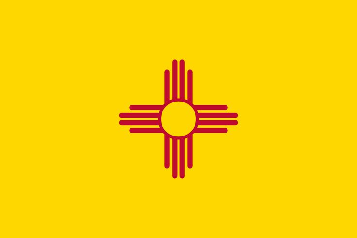 the flag of new mexico is shown in red and yellow