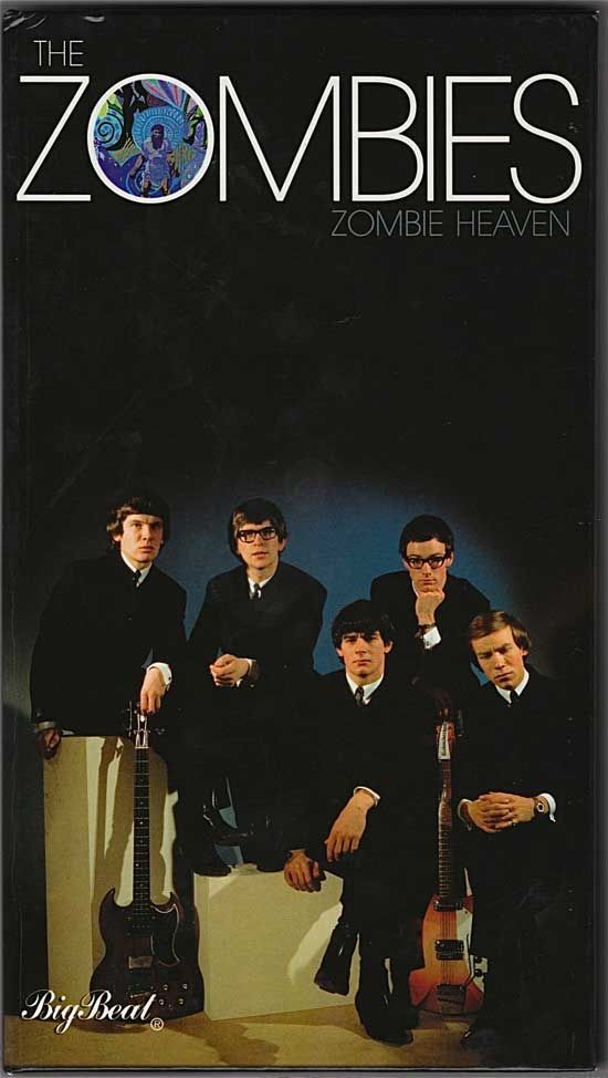 the zombies album cover with an image of four men in suits and ties holding guitars