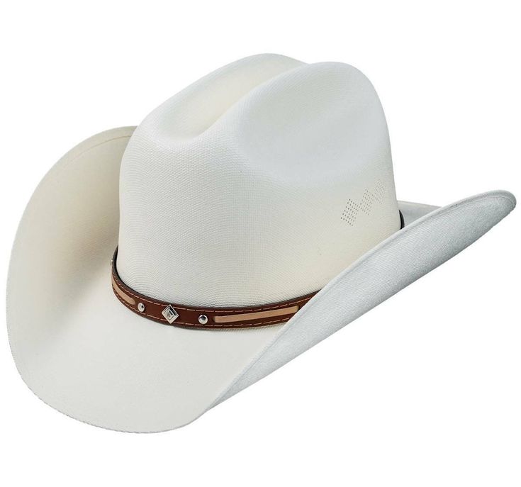 White Canvas Western Cowboy Hat, THE OLD BERISTAIN - Etsy Cowboy Hat Styles, White Cowboy Hat, Tall Crown, Mens Cowboy Hats, Chapeau Cowboy, Sweat Band, Western Cowboy Hats, Cow Boy, Cowboy Hat