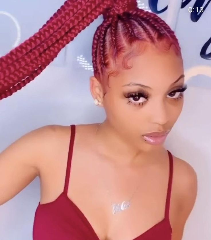 Red feedin braids [Video] | Long braids, Feed in braids hairstyles, Feed in ponytail Feedin Braids Hairstyles, Cornrow Braid Ponytail, Box Braids Ponytail, Feed In Braids Ponytail, Feedin Braids, Feed In Ponytail, Cornrow Ponytail, Feed In Braids, Braids Ponytail