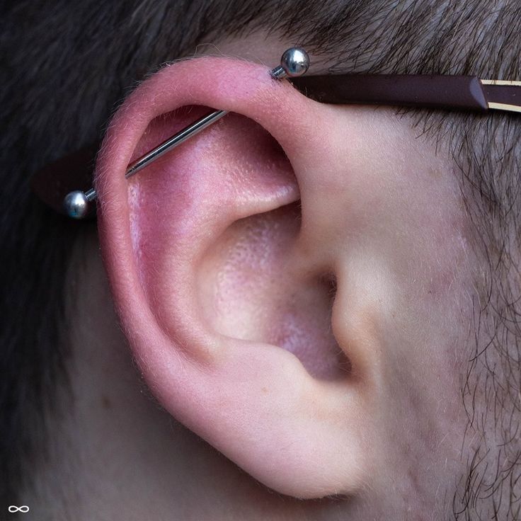 a man with some piercings on his ear