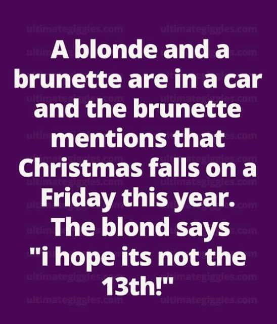 a purple background with the words,'a blonde and a brunette are in a car and