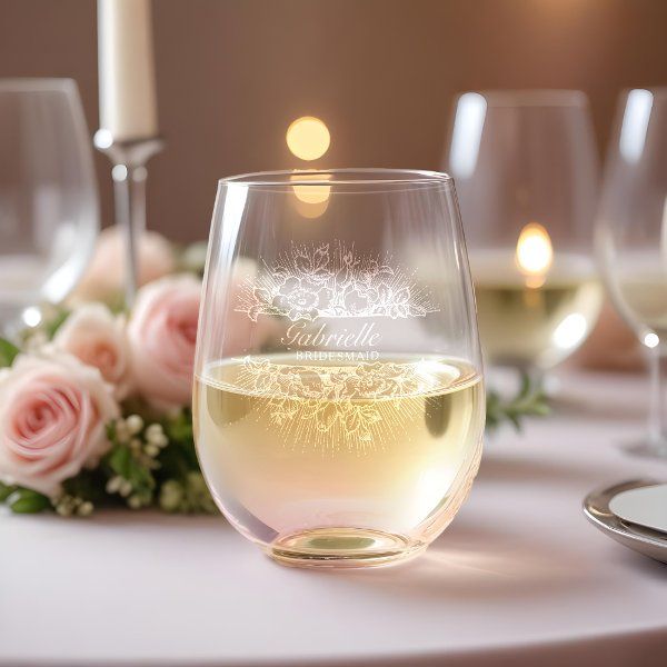 a table topped with wine glasses filled with white wine next to pink roses and candles