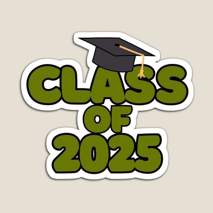 a sticker that says class of 205 with a graduation cap on top of it