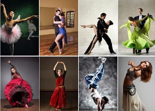 a series of photos with dancers in different poses