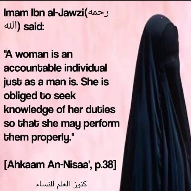 a woman wearing a black hijab with an arabic quote