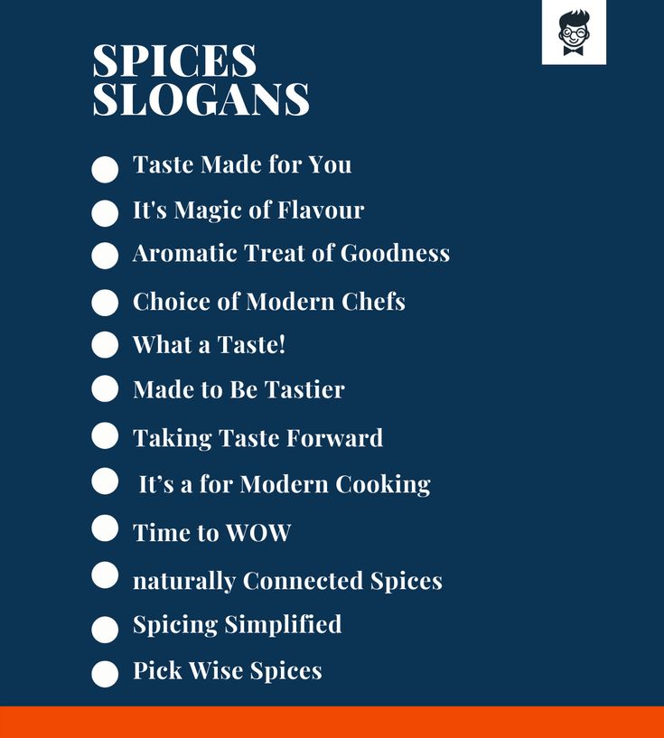 the menu for spices slogans