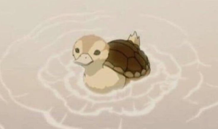 a cartoon turtle is floating in the air