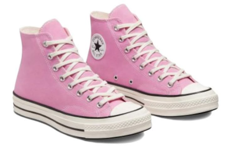 Converse Chuck 70 High 'Vintage Canvas - Amber Pink' A03795C (SNKR/Light/Unisex/Non-Slip/High Top/Wear-resistant) Light Pink Converse, Chuck 70 Converse, Pink Chuck Taylors, Pink Chucks, Color Converse, High Top Wedge Sneakers, Red Converse, Pink Converse, Converse Chuck 70