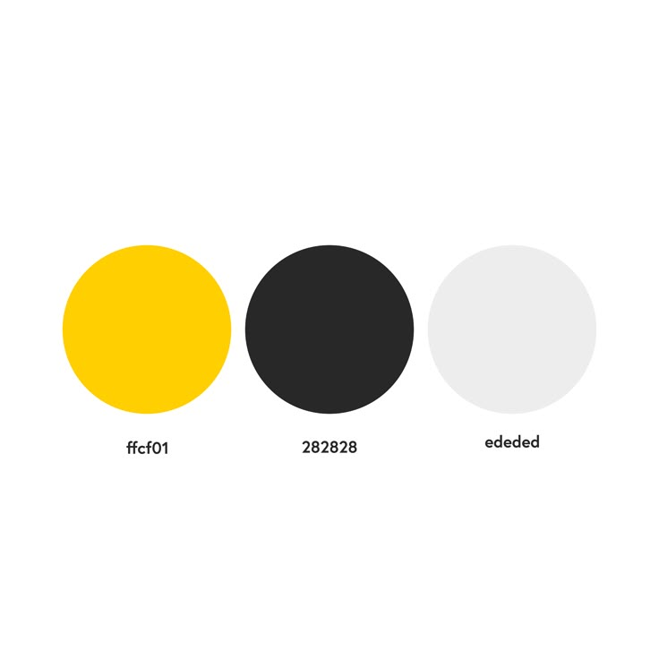 three different colors are shown in the same color scheme, one is black, white, and yellow