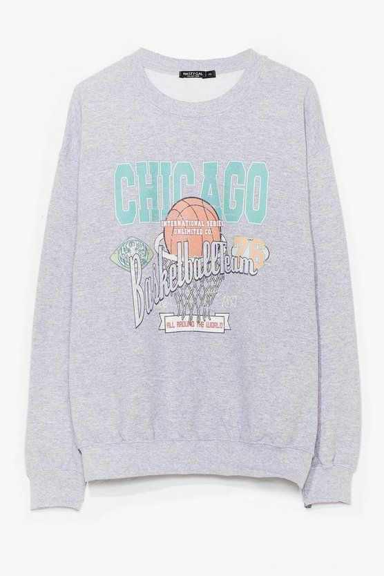 See Ya on the Court Basketball Graphic Sweatshirt | Nasty Gal Chicago Basketball, Court Basketball, Basketball Sweatshirts, Shirt Style Tops, Sweatshirt Trendy, Lululemon Jacket, See Ya, Black Romper, Oversized Sweatshirt