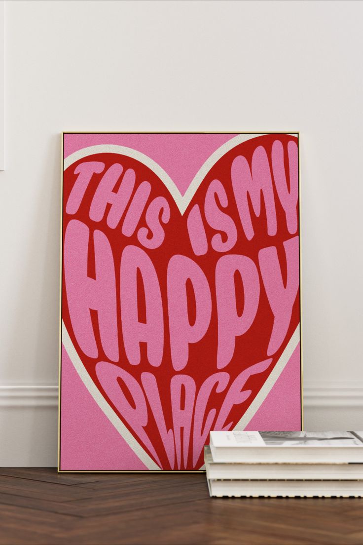 This Is My Happy Place Print, Preppy Wall Decor, Apartment Decor Aesthetic, Maximalist Wall Art Wall Decor Apartment, Quirky Apartment, Preppy Apartment, Apartment Decor Aesthetic, Preppy Wall Decor, Funky Aesthetic, Graphisme Design, Apartment Wall Decor, Maximalist Wall