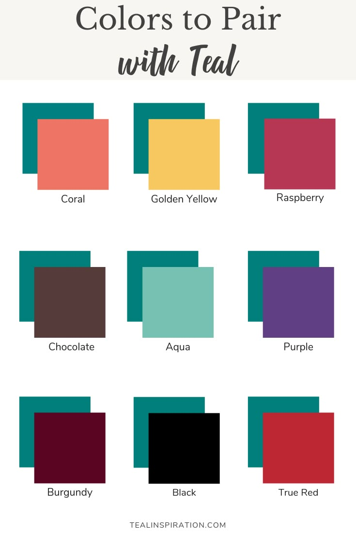 the color scheme for colors to pair with teal