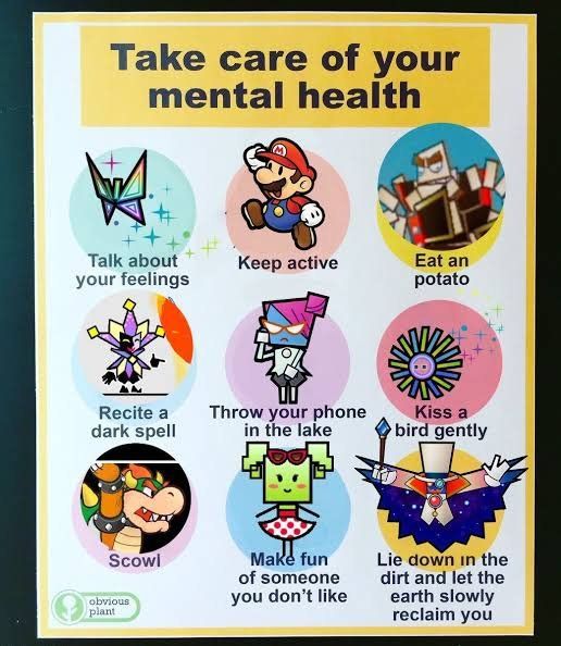 a poster with instructions on how to take care of your mentalhealthy kids