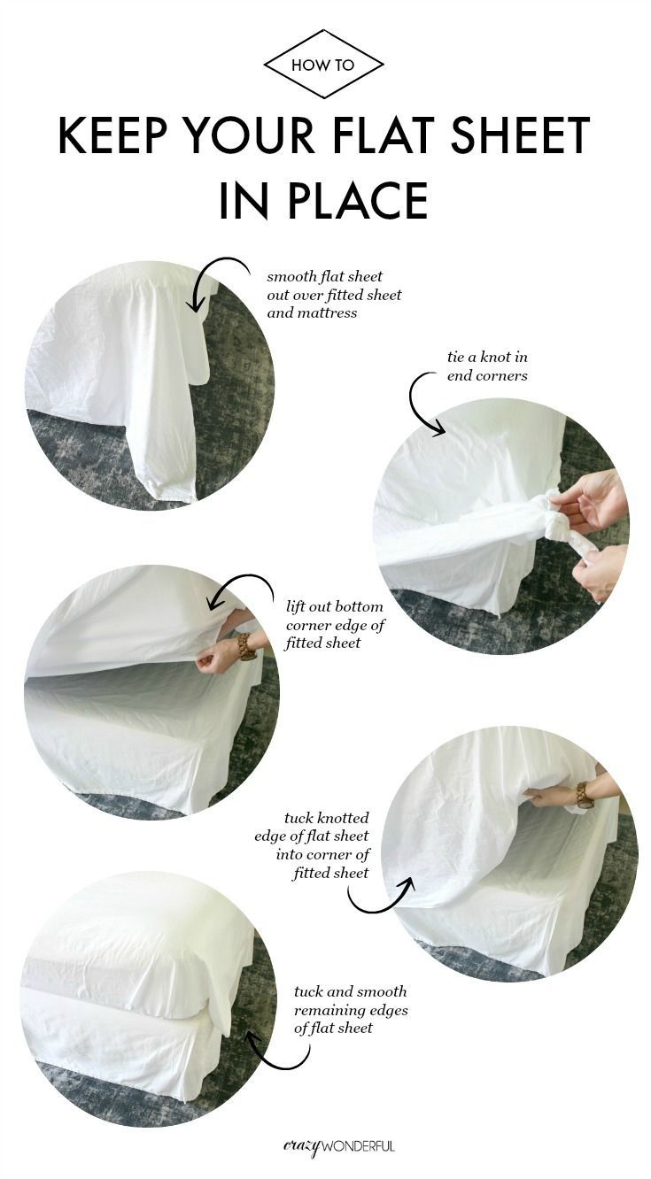 how to keep your flat sheet in place with instructions on how to fold it up