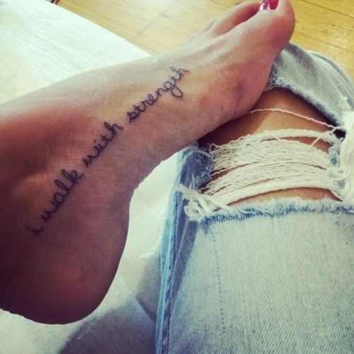 a woman's foot with a tattoo that says, you are always in the right place