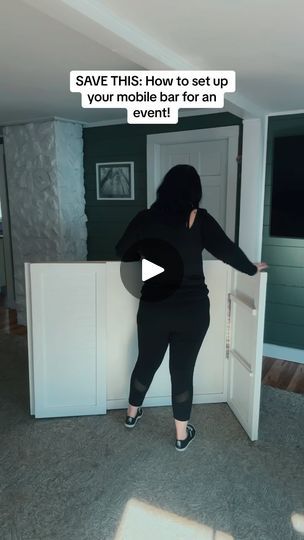 a woman standing in front of an open refrigerator with the caption save this how to set up your mobile bar for an event