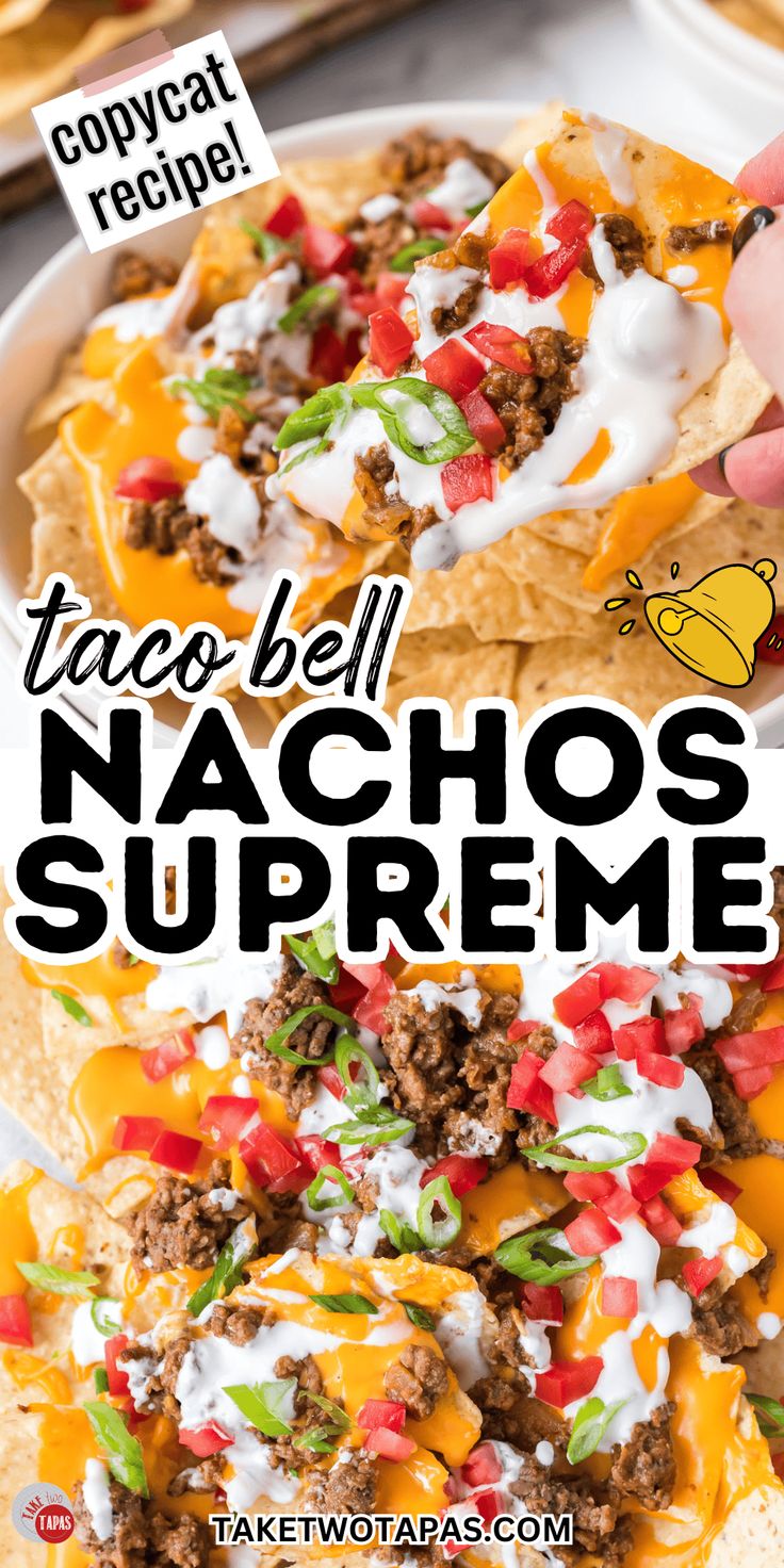 the taco bell nachos supreme recipe on a plate