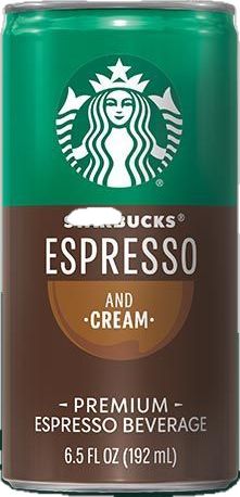 starbucks's espresso and cream coffee canister with the label on it