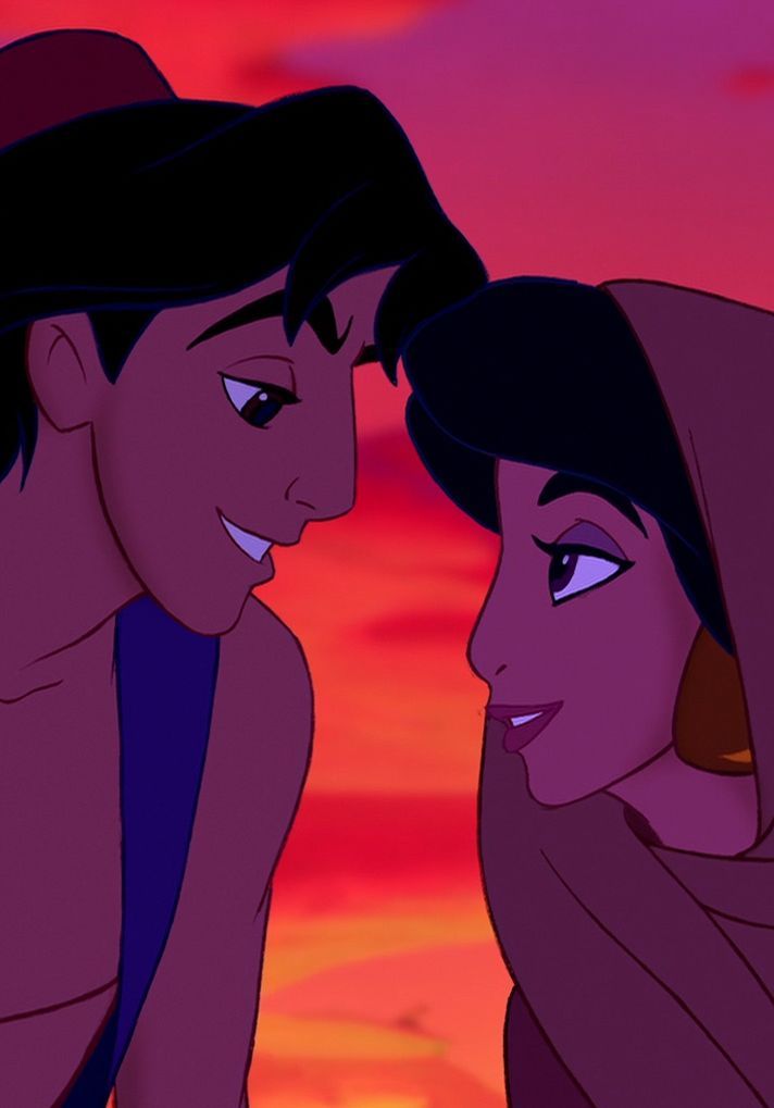 an animated image of two people looking at each other