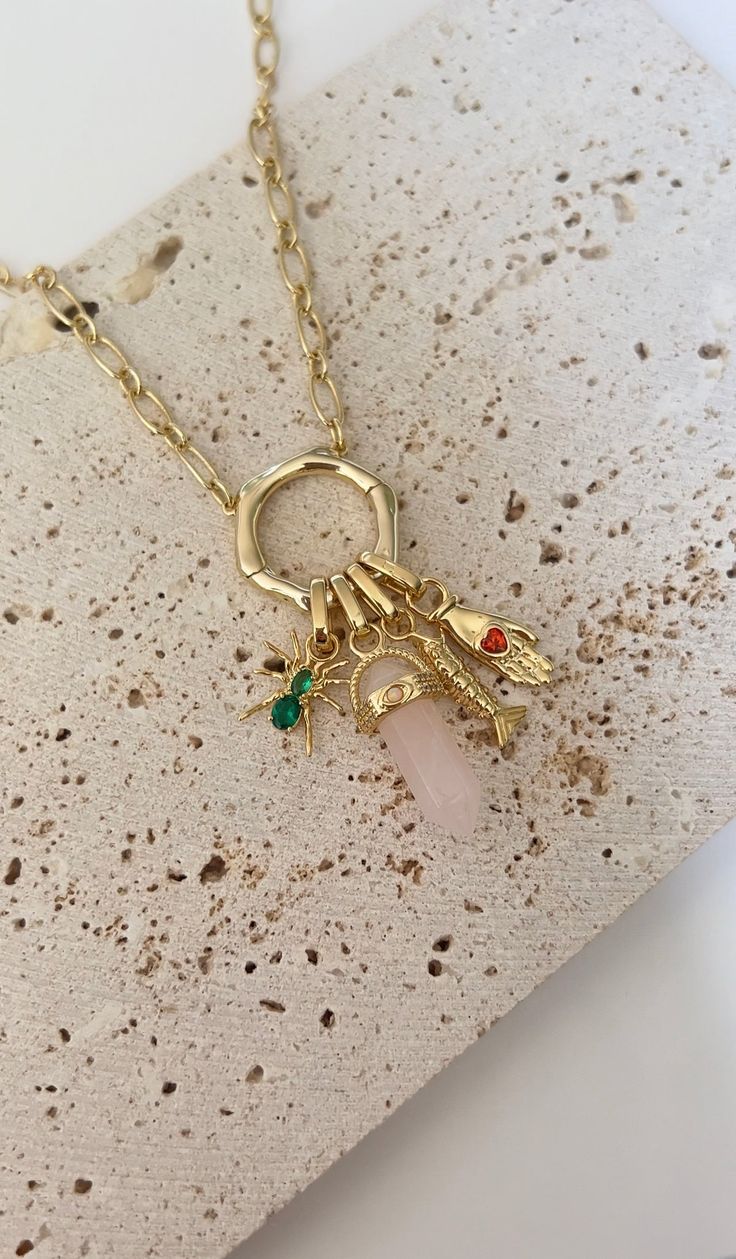 The Lucky Charm Necklace & Charms GOLD – Lankri's Trending Jewelry 2023, Chain Necklace With Charms, Charms For Necklaces, Lucky Necklace, Silver Charm Necklace, Lucky Charm Necklace, Custom Charm Necklaces, Necklace Charms, Charms Necklace