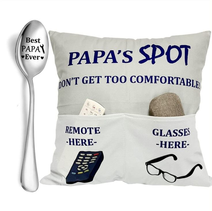 PRICES MAY VARY. Velvet 👴🥄GIFT SET FOR PAPA Our Papa pillow cover (18x18 inch, NOT STUFFED) and engraved spoon makes the gift set for Grandpa’s Birthday, Fathers Day, Christmas, Grandparents’ Day or any time of the year! They’ll absolutely love it! 👴🥄RESERVED FOR PAPA PILLOW COVER This adorable pillow cover will bring a smile to his face that will last a life time. It's a great reminder of just how much your Papa are loved by their grandchildren! Believe me, it’ll prominently sit on his sofa Papa Christmas Gifts, Gifts For Great Grandparents, Christmas Gifts For Grandpa, 10 Dollar Gifts, Gifts For Papa, Quirky Gift Ideas, Gift For Papa, Cricut Gifts, Gifts For Grandpa