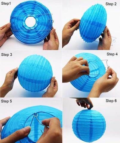 instructions to make a paper lantern