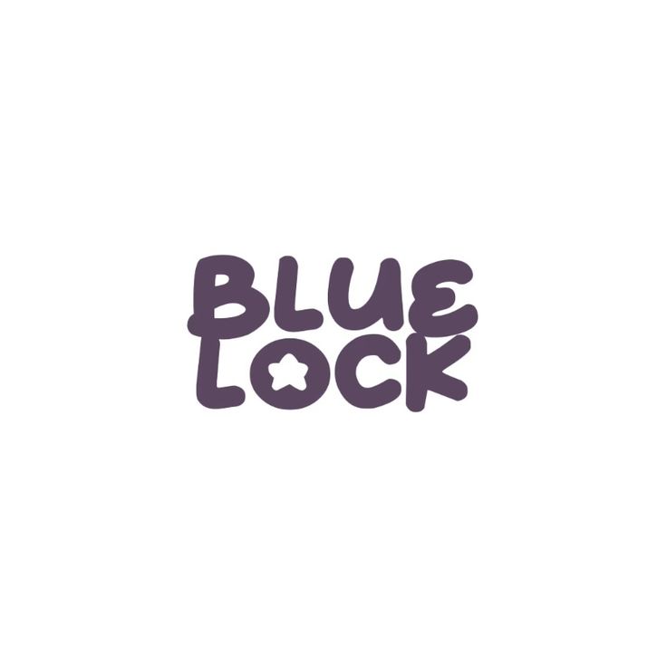 the word blue lock written in purple ink