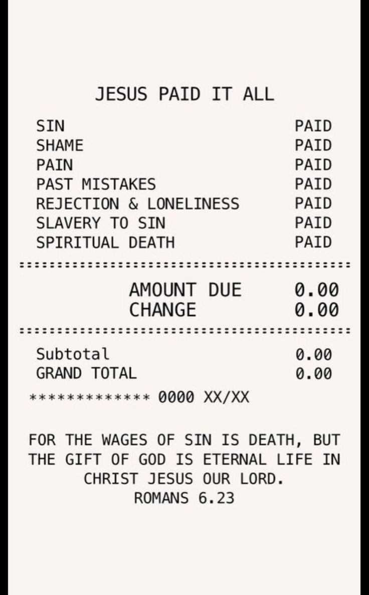 the receipt for jesus paid at all