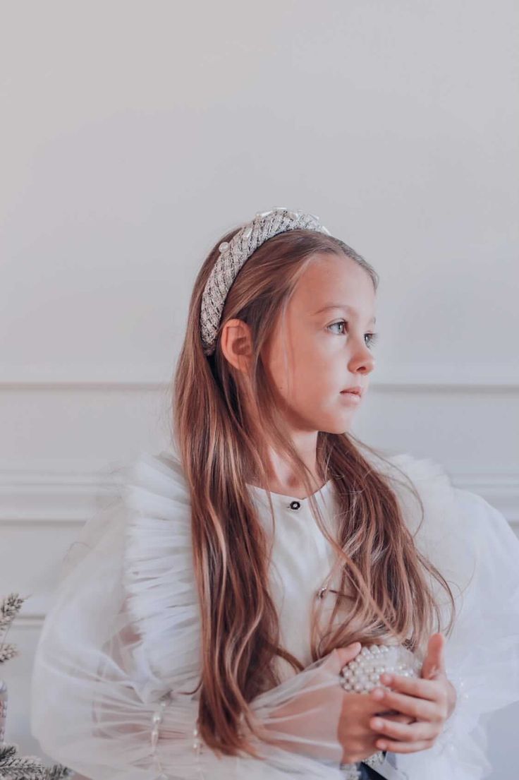 Petite Maison Kids. Tweed headband with large pearl beading. Suitable 1 Year and older. Made to match our Vera Skirt and Blouse Set. Toddler Pearl Headband, Tweed Headband, Skirt And Blouse Set, Pearl Beading, Skirt And Blouse, Signature Design, Pearl Beads, 1 Year, Beading