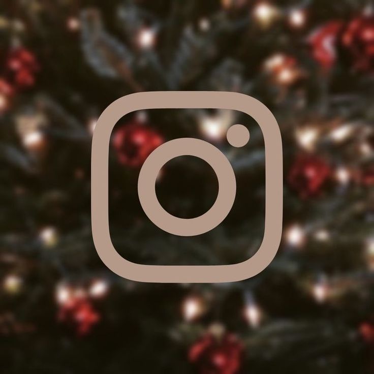 the instagram logo is displayed in front of a christmas tree