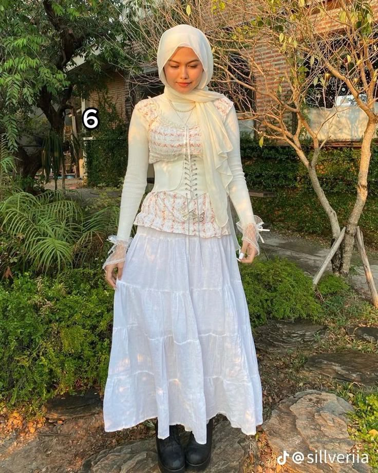 Hijab Cottagecore Outfit, Fairycore Modest Outfits, Modest Fairycore Outfits, Vintage Fairy Outfit, Hijab Fairycore, Cottagecore Hijab Outfit, Fairy Dress Hijab, Modest Fairycore, Hijabi Fairycore