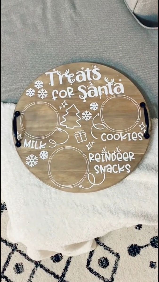 a wooden sign that says treats for santa on it