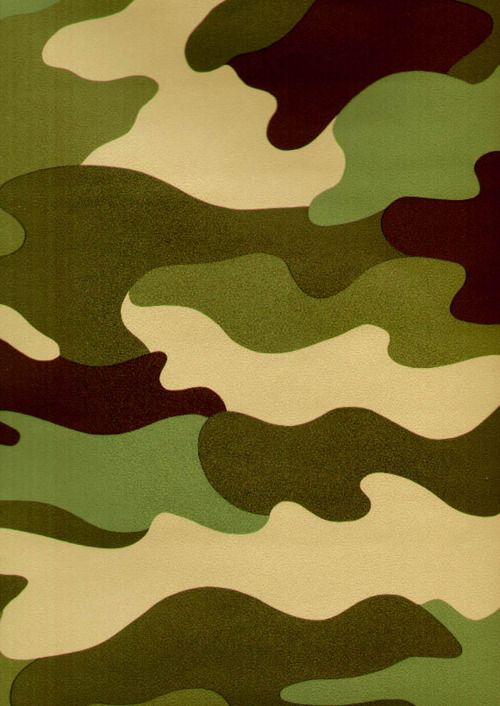 a green and brown camouflage print fabric