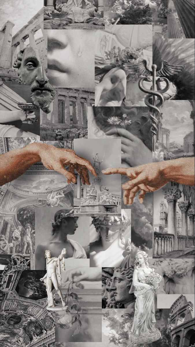 collage of hands reaching for each other over images of people's faces and architecture