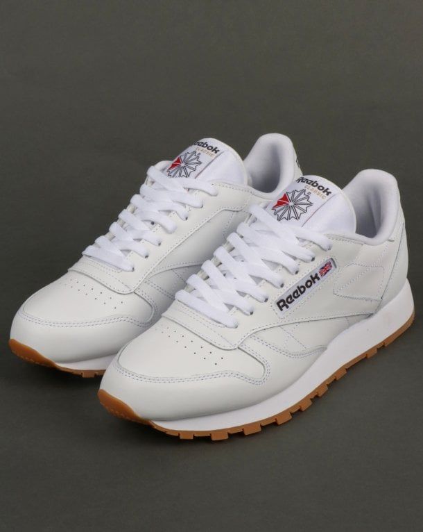 Reebok Classic Leather Trainers White/gum,shoes,utility,mens Reebok Shoes For Men, Reebok White Sneakers, Reebok Classic Sneakers, White Reebok, Reebok Classic Leather, Reebok Sneakers, Street Shoes, Fresh Shoes, Reebok Shoes